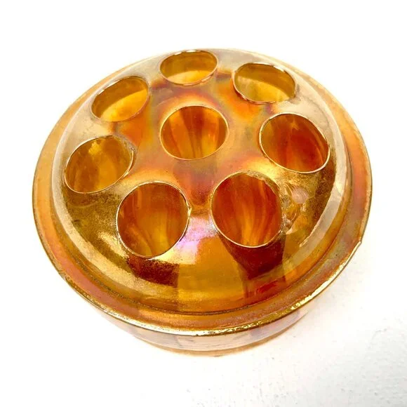 Vintage Flower Frogs Set Of 3 Clear, Carnival Glass, Ceramic - Picture 16 of 16